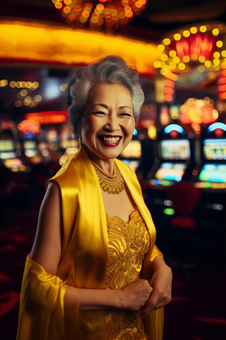 Pemandangan ruang poker live dengan pemain dan dealer nyata di mg4d